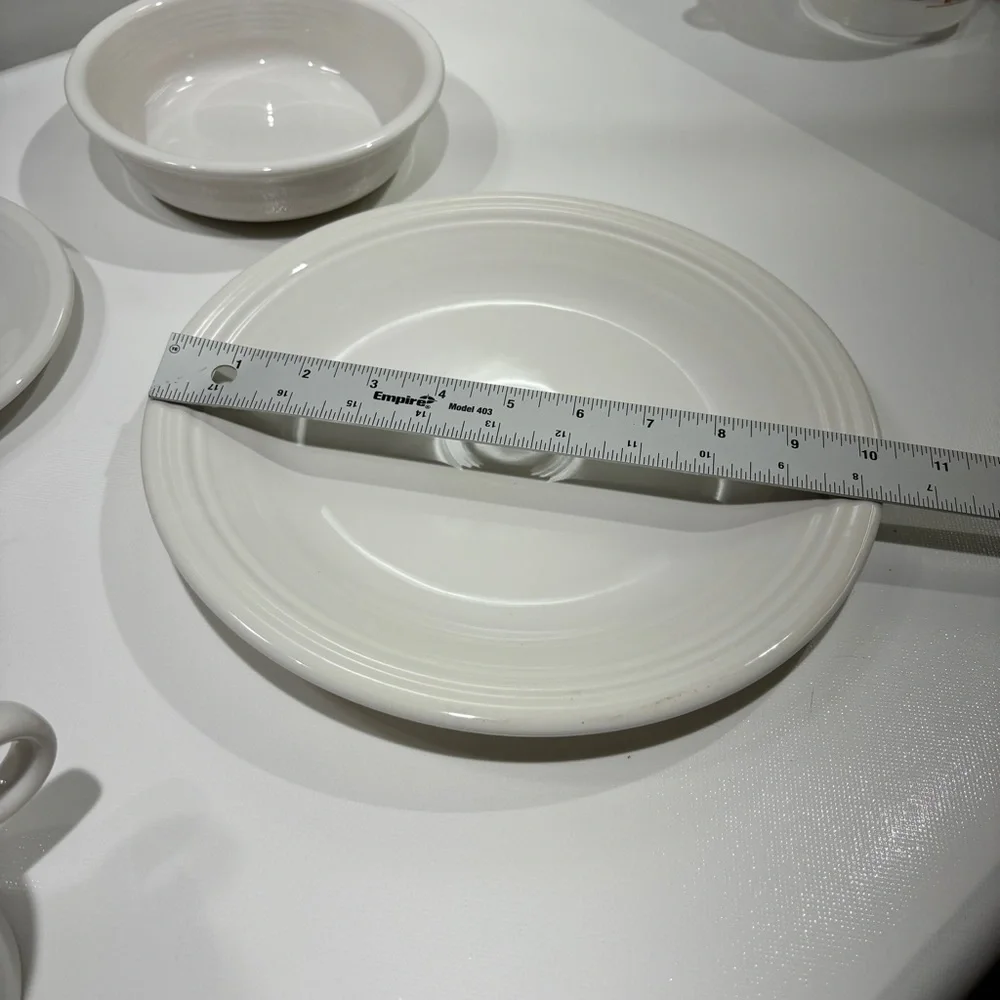 Fiesta Ware White Place Table Setting Coffee Mug Bowl Plate Dinner NWB